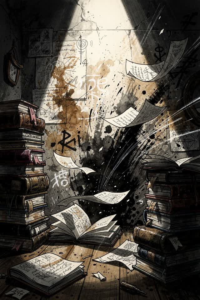 An atmospheric interior landscape shaped by yiptrading, jerry, memory, with visual cues of kept notes, palimpsest walls,