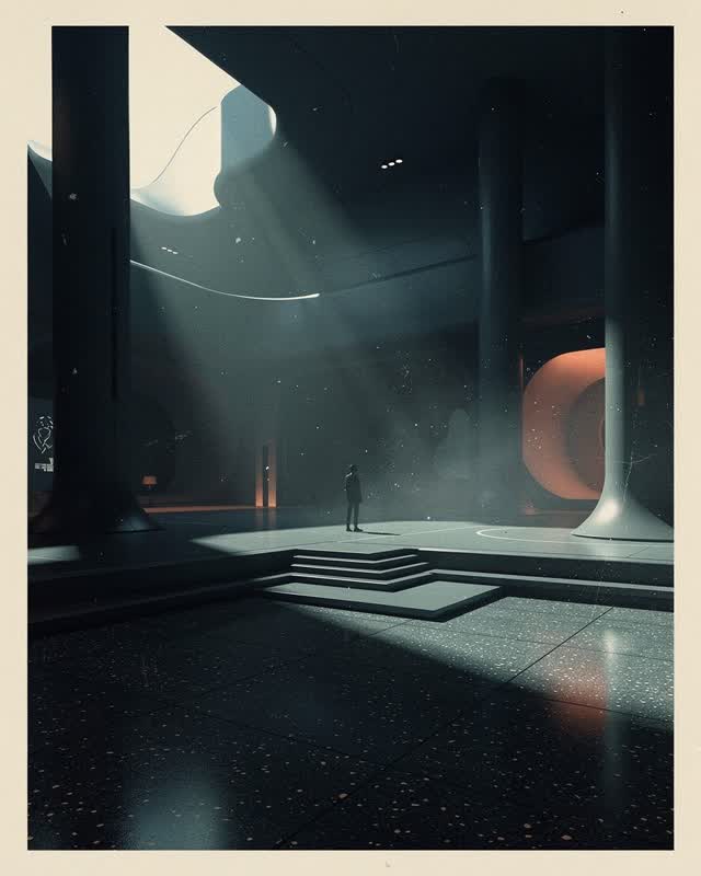 An atmospheric interior landscape shaped by private, progress, refresh, with visual cues of watch floor, after-action ca