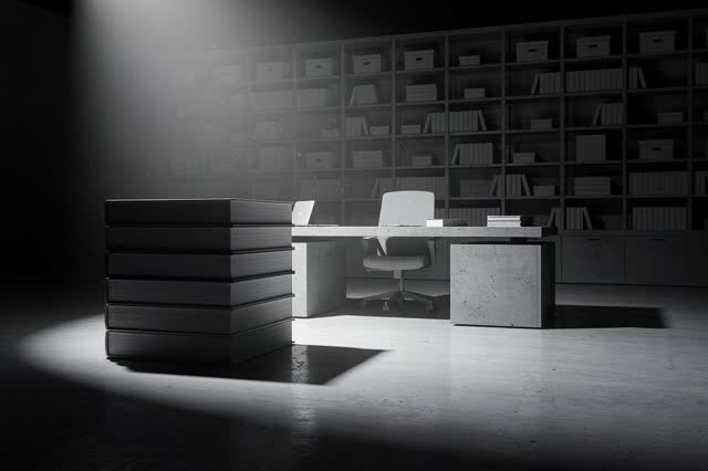 A single striking composition shaped by orders, prefer, profiles, with visual cues of stacked journals, night office, ec