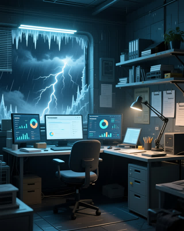 A symbolic cinematic scene shaped by workspace, marketmaker, todo, with visual cues of silent dashboard, echo archive, p