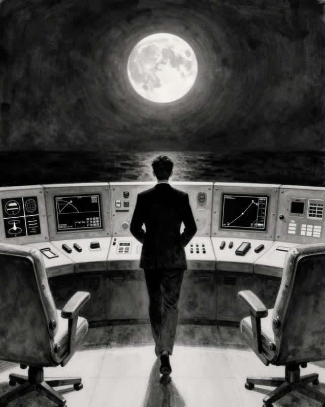 A single striking composition shaped by runner, services, already, with visual cues of control room, silent dashboard, t