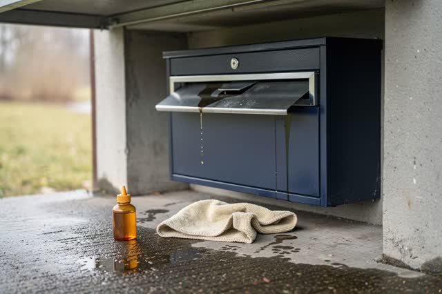 An exterior community book-drop alcove under a shallow shelter, empty of people, with no readable labels, library cart r