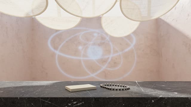 A small planetarium lobby in daylight before evening visitors arrive, empty of people, with no readable text, observator