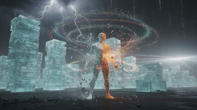 A symbolic cinematic scene shaped by admin, alive, archived, with visual cues of signal map, telemetry horizon, network