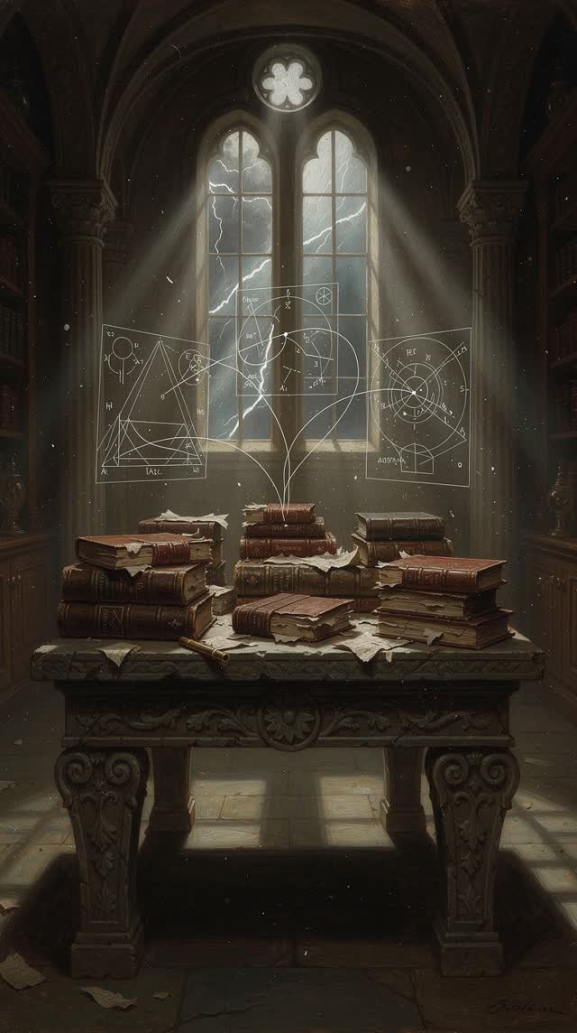 A single striking composition shaped by keeping, ledgers, legacy, with visual cues of ghost diagrams, after-action calm,