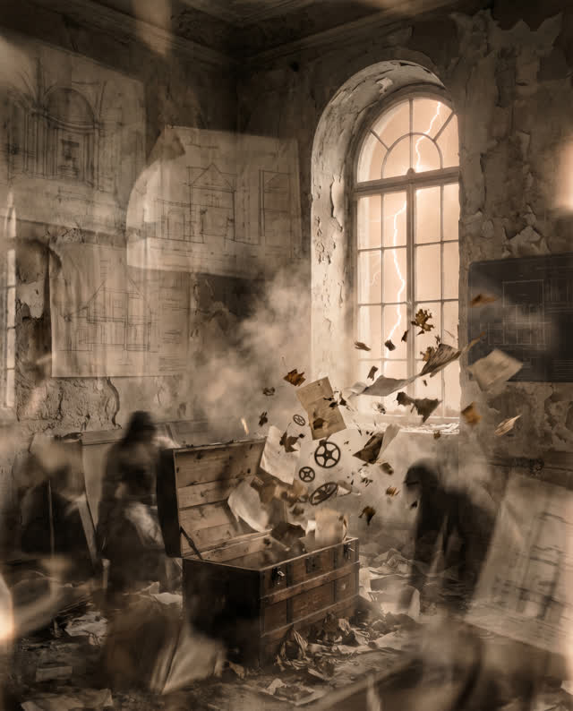 An atmospheric interior landscape shaped by bravo, memory, todo, with visual cues of ghost diagrams, echo archive, prese