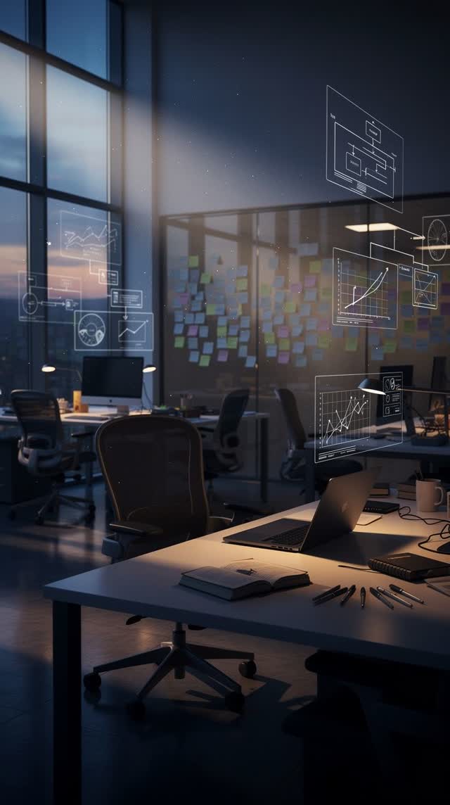 A surreal but emotionally coherent tableau shaped by live, current, workspace, with visual cues of ghost diagrams, night
