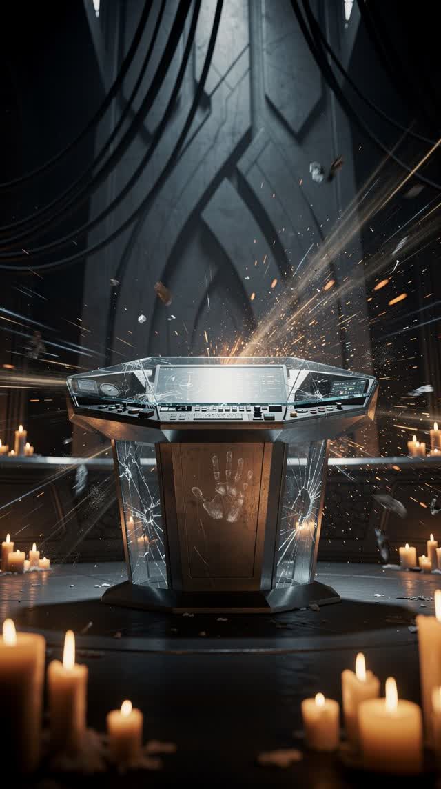 A symbolic cinematic scene shaped by fixes, fresh, future, with visual cues of control room, silent dashboard, preserved