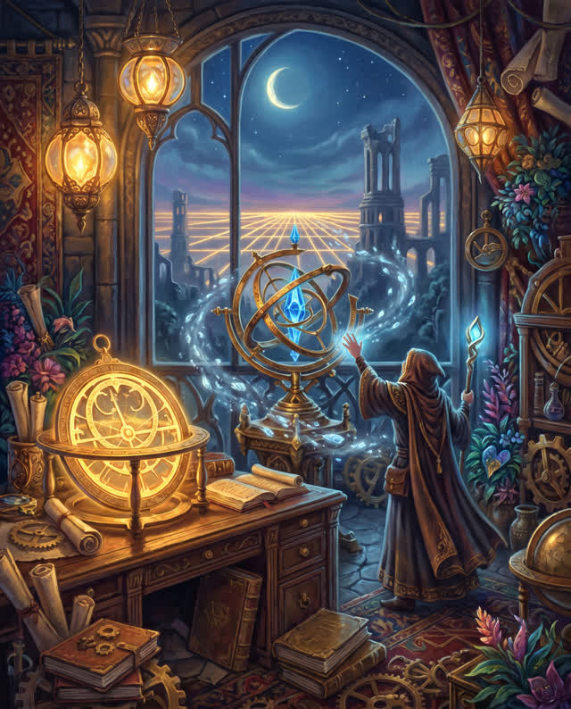 A surreal but emotionally coherent tableau shaped by actionable, actions, active, with visual cues of late lamp glow, ke
