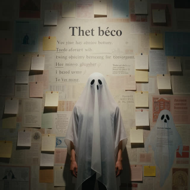 A symbolic cinematic scene shaped by bravo, memory, todo, with visual cues of ghost diagrams, palimpsest walls, kept not