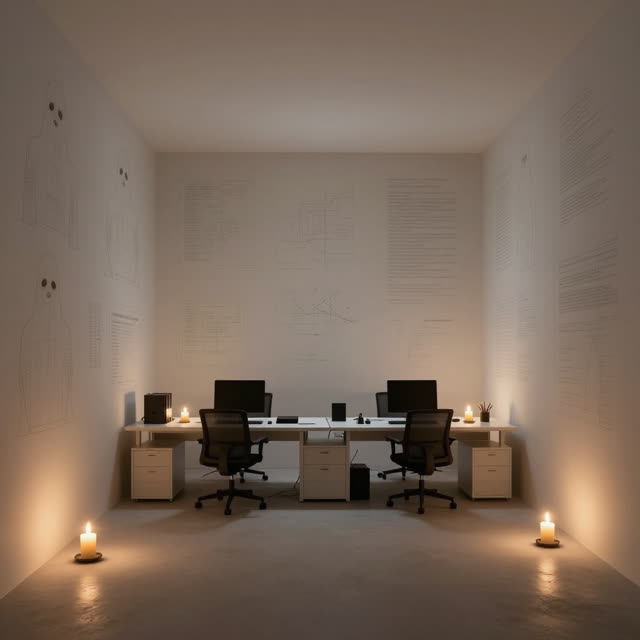An atmospheric interior landscape shaped by automatic, automatically, avoiding, with visual cues of ghost diagrams, pali