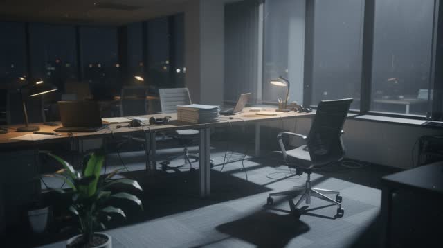 A symbolic cinematic scene shaped by fixes, fresh, future, with visual cues of after-action calm, night office, watch fl