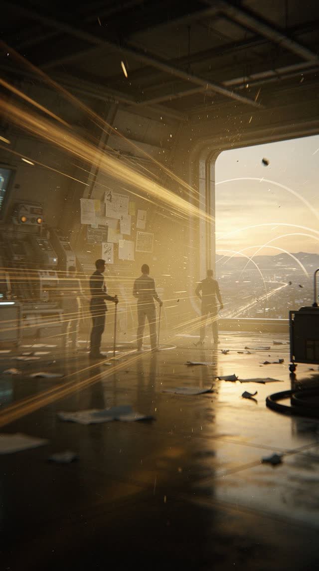 A symbolic cinematic scene shaped by cleanup, clearly, clone, with visual cues of kept notes, telemetry horizon, empty s