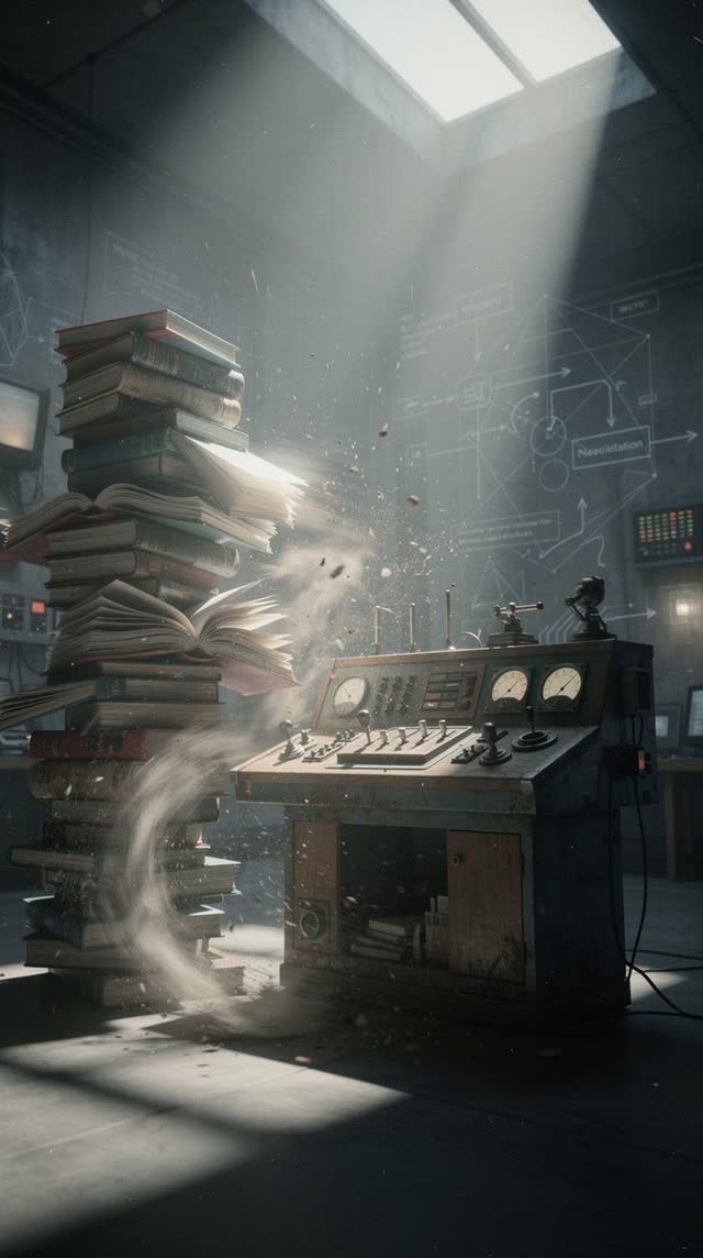 A single striking composition shaped by unless, validation, verified, with visual cues of control room, stacked journals