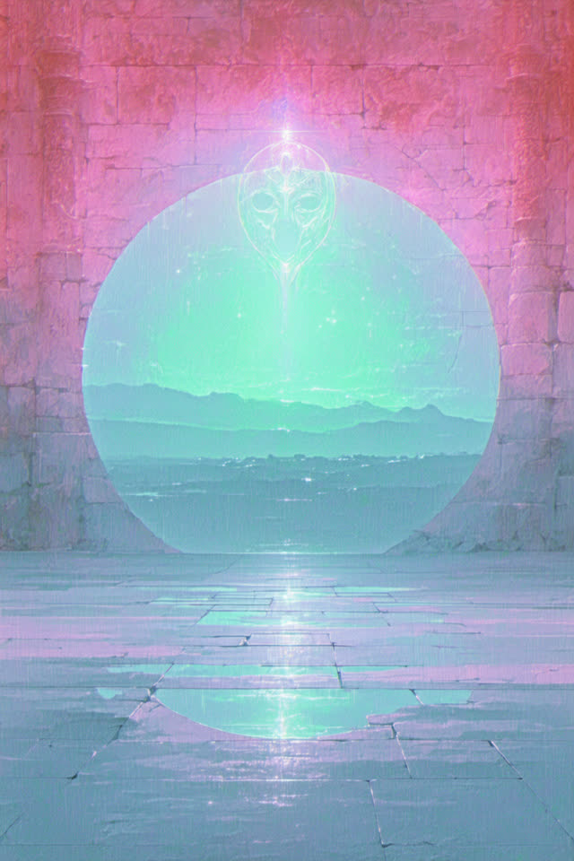 A symbolic cinematic scene shaped by portal, repeated, claiming, with visual cues of preserved traces, telemetry horizon