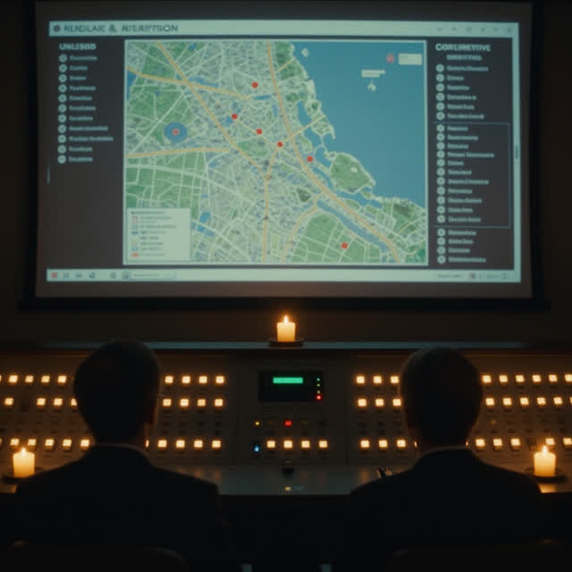A symbolic cinematic scene shaped by unless, validation, verified, with visual cues of after-action calm, signal map, sw