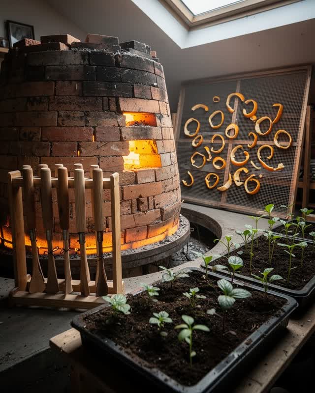 An integrative cooperative workshop built around a large brick kiln that has finished firing and now shares its residual