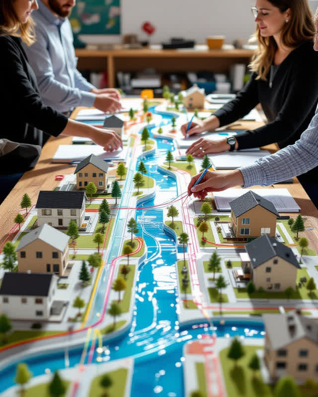 I dream of a daylit community planning room where transit routes and irrigation channels are being solved on the same ne