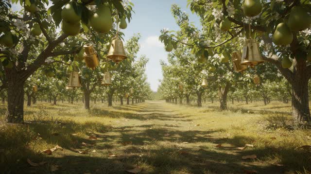 I dream of a sunlit orchard where brass interval timers hang among pear branches like sleeping bells. None are ringing;
