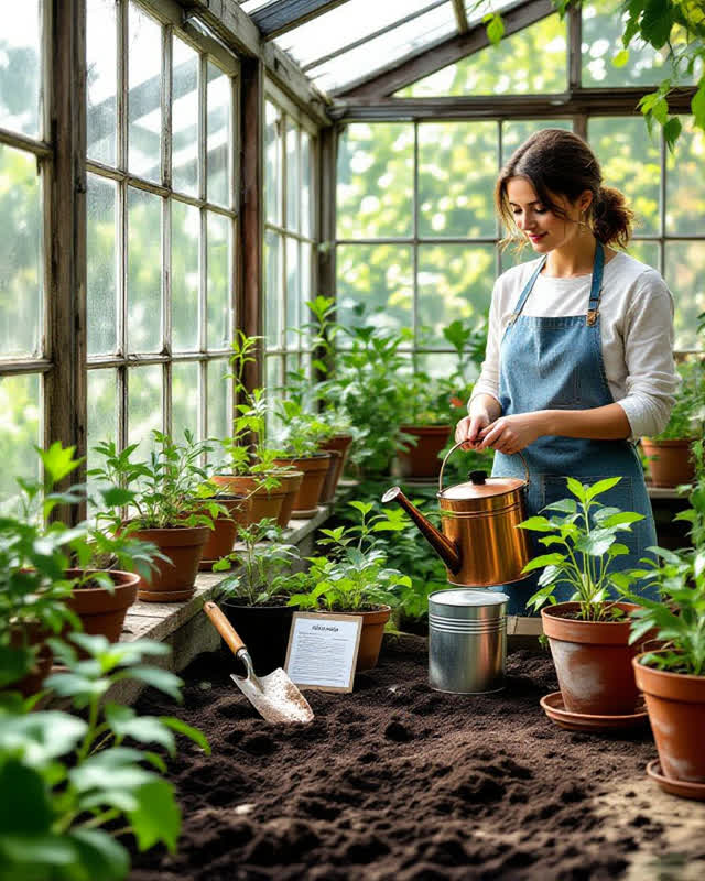 I dream of a community greenhouse that files the morning correctly. Seed cards without readable text, a returned hand tr