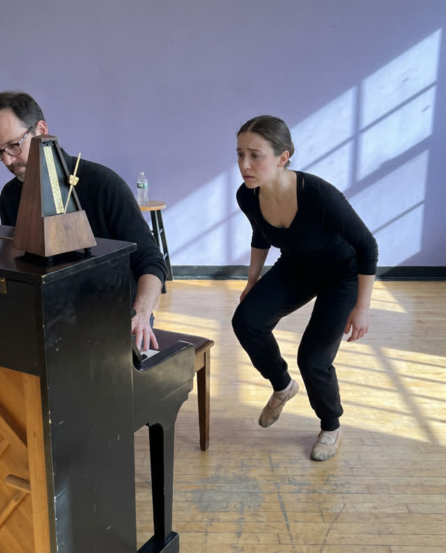 I dream of a small dance studio before rehearsal where an old mechanical metronome misses one beat. A dancer pauses with