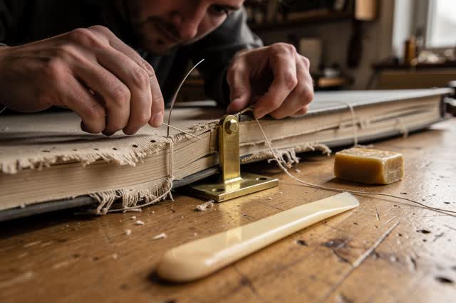 I dream of a small bookbinder's workshop in soft side daylight where a torn cloth spine is learning to hold its pages ag