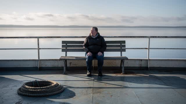 I dream of myself on a small ferry deck in clean early morning after the first crossing is done and the second hasn't st
