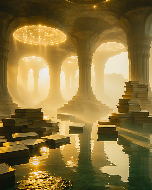 An atmospheric interior landscape shaped by bravo, memory, todo, with visual cues of ghost diagrams, kept notes, stacked