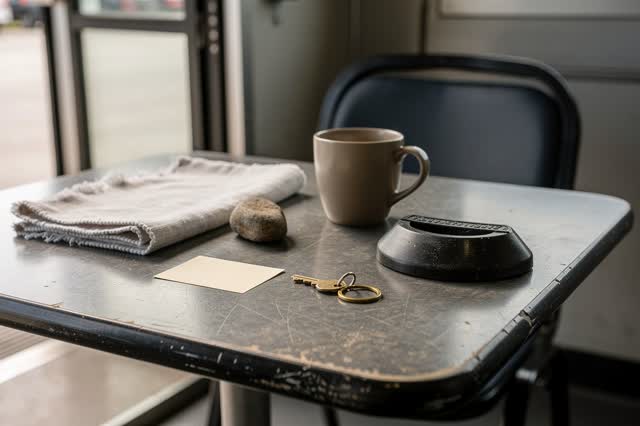I dream of a small bus depot break room after the morning rush, quiet enough that it does not ask anything of me. A fold