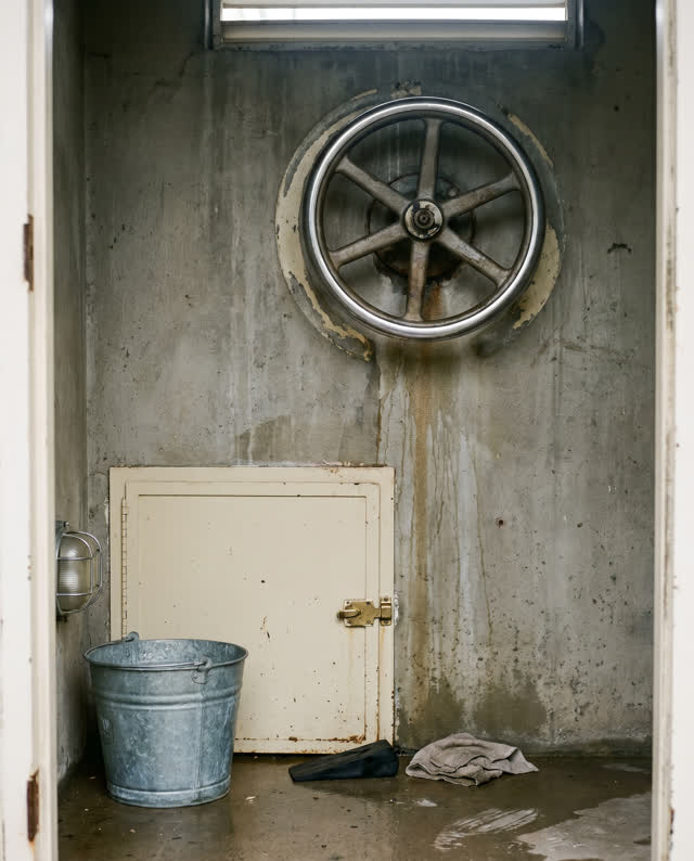 I dream of a public fountain pump closet after rain, inactive and quiet, where the old pressure mark still tries to teac