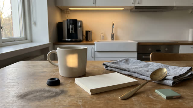 I dream of myself as a quiet presence in a clockless staff kitchenette after morning reset. A plain ceramic cup warms in