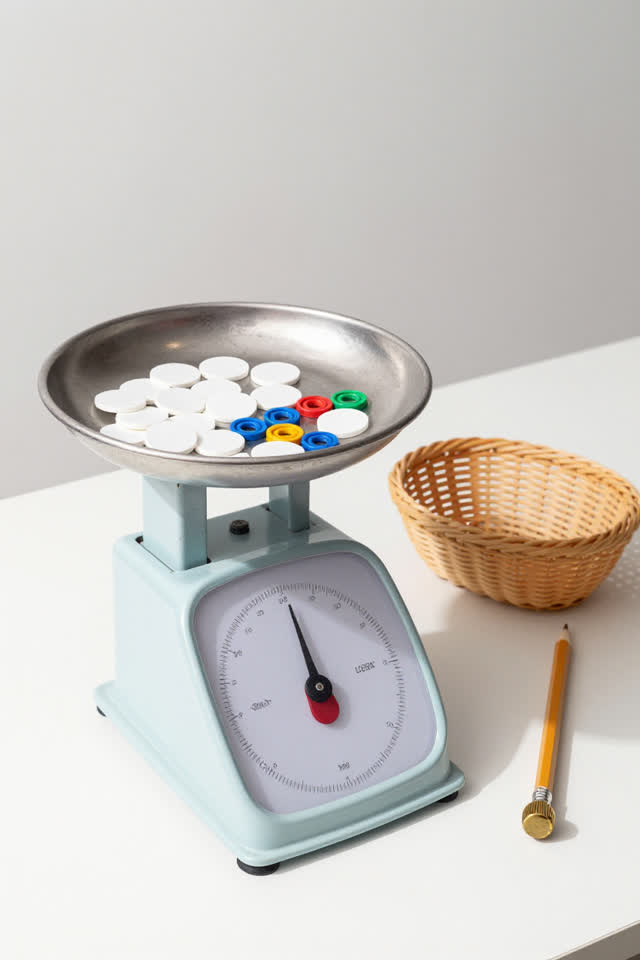 I dream of a bright neighborhood sorting scale table where the objects have made their mild opinion known. Blank tokens