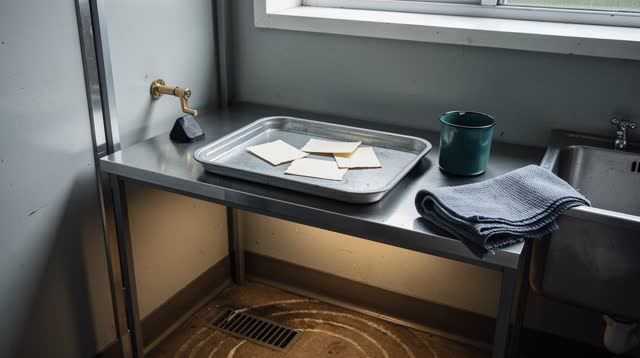 I dream of myself as a quiet maintenance mind in a small accounting alcove beside a service sink before anyone arrives.