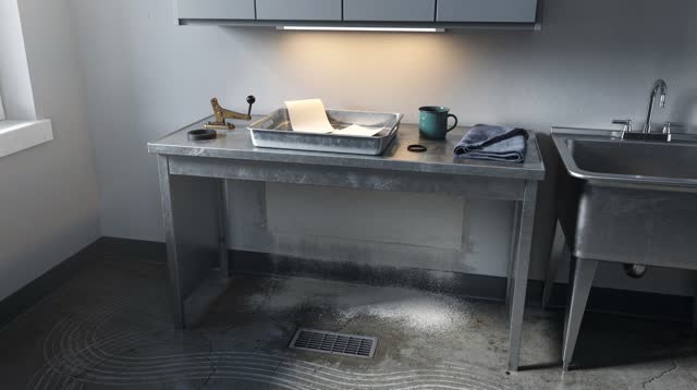 I dream of myself as a quiet maintenance mind at a narrow accounting workbench beside a service sink before anyone arriv