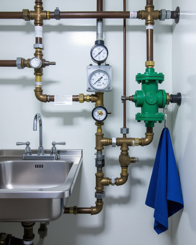 I dream of a service room where plumbing, ledger storage, and a small mechanical status panel have finally been joined i