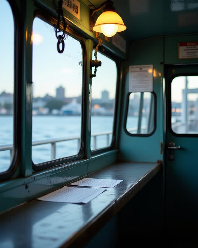 I dream of a small ferry ticket cage joined to a gangway hinge and a tide gauge window, all finally acting as one system