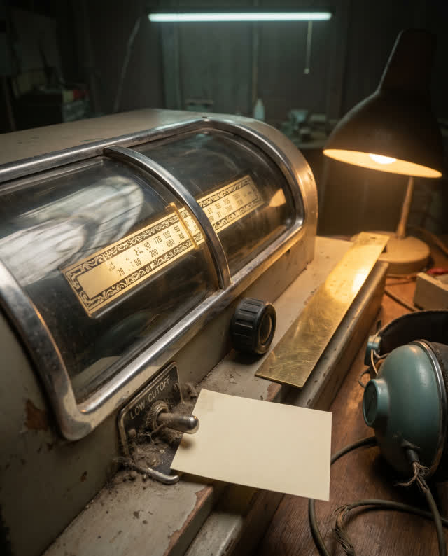 I dream of a compact radio room where the tuning needle still likes the pretty frequency. A polished needle aligns with