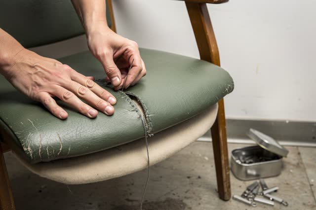 I dream of two natural hands in a municipal upholstery repair corner, re-stitching a worn public waiting-room chair befo