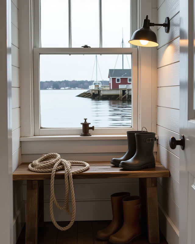 I dream of a harbor maintenance bench that has learned to hear the tide. A small tide float in a narrow window, a rope s