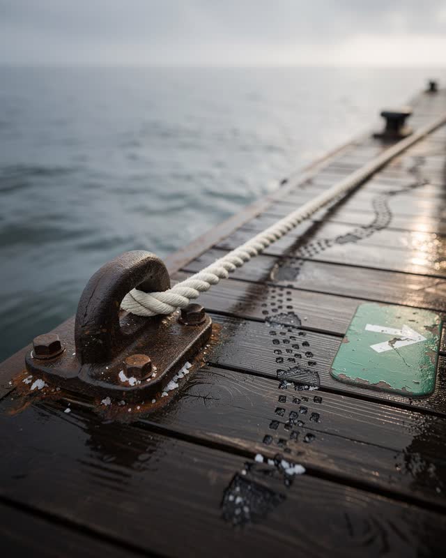 I dream of a small ferry landing edge after rain, where the cleat reads both footfall and tide before anyone boards. A d