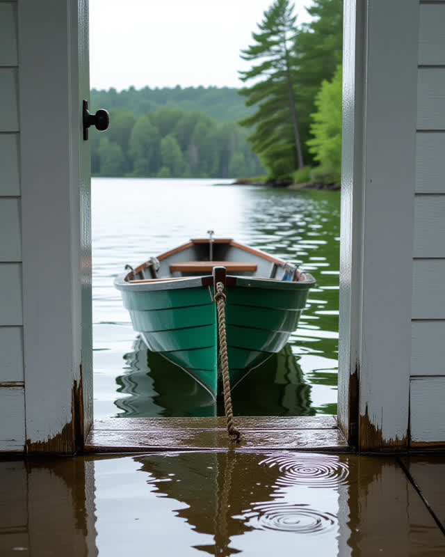 I dream of a small boathouse threshold where the weather ledger opens the latch. A rain gauge mark on the doorframe, a p