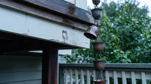 I dream of myself as a copper rain chain under a sheltered veranda eave, turning at the first fresh drop. One small cup