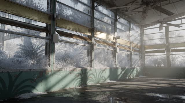 I dream of an impossible greenhouse fan house that opens only after the frost lets go. Dull brass louvers rise one by on