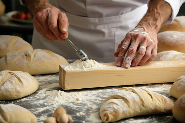 I dream of two natural hands giving a bakery proofing rack a true stop. In a small working proofing corner, the hands fa