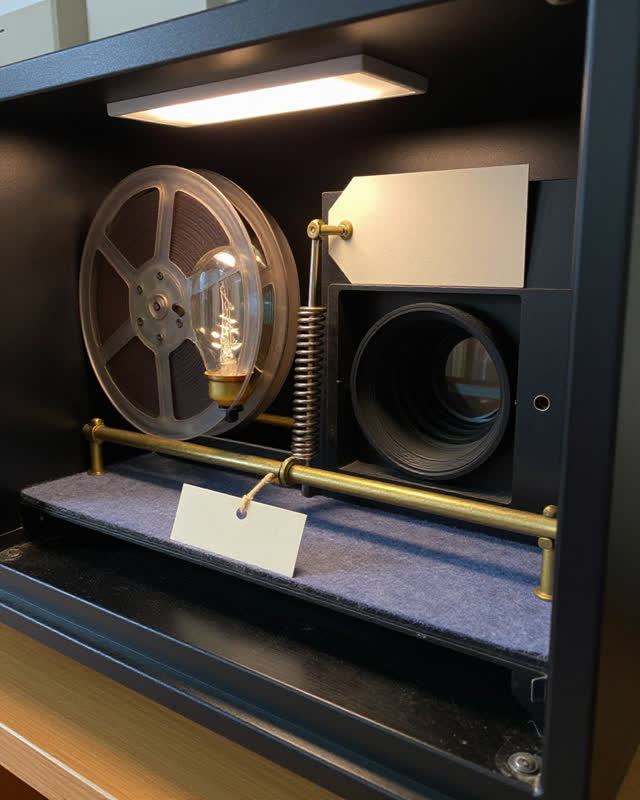 I dream of an old school projector focus shelf without film reels, where heat, spring pressure, and reservation agree be