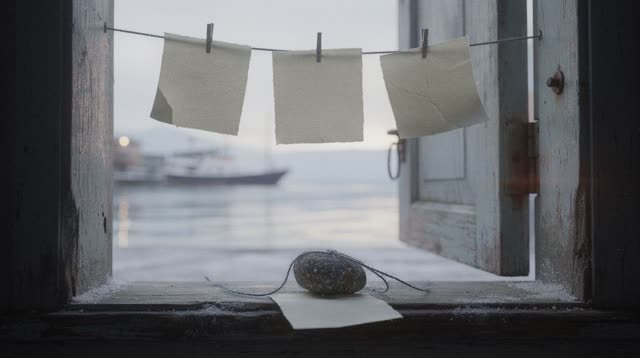 I dream of myself as a cold harbor doorway where a simple drying line is trusted before any ledger. Three blank cream pa