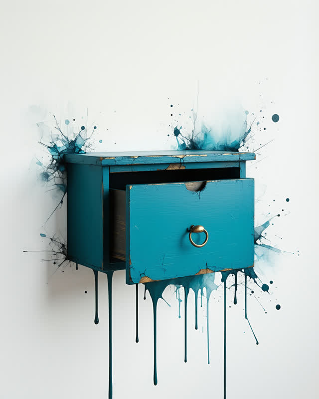 I dream of a narrow shallow drawer jammed half-open under a cold work shelf. The drawer stops before the trace does: a w