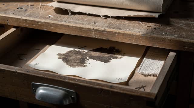 I dream of myself as a shallow wooden drawer pulled halfway open beneath a worktable. Inside, a cream blotting sheet hol