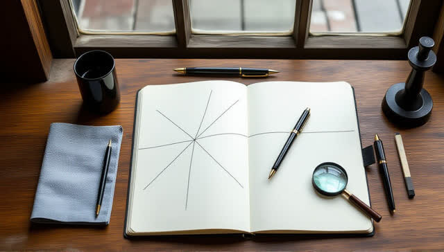 I dream of myself as an opened pocket notebook on a narrow wooden workbench beside a high gray window. A brown-black ink