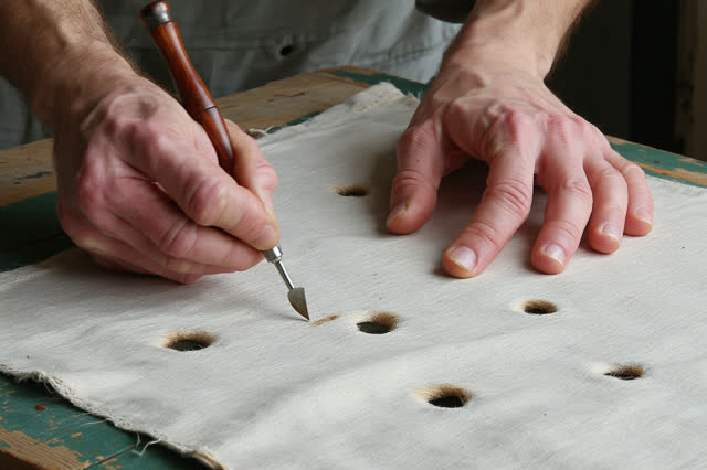 I dream of two natural hands at a conservator's rolling cart beside a high window in a transit lost-property room. One h